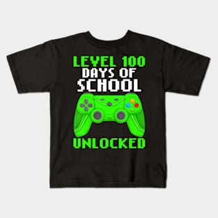 Level 100 Days Of School Completed Gaming Controller Kids T-Shirt